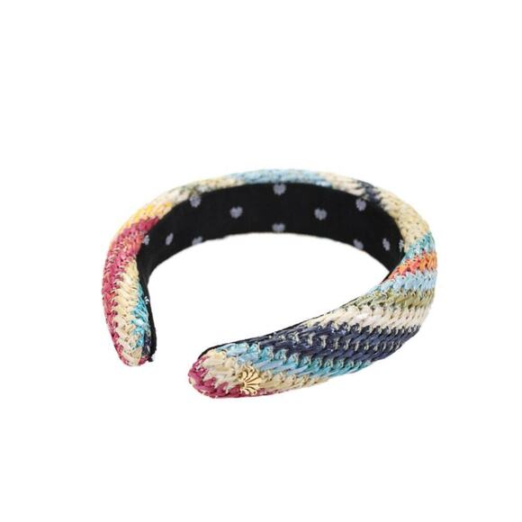 Lele Sadoughi Raffia Woven Headband Gold Logo NWOT main image 8